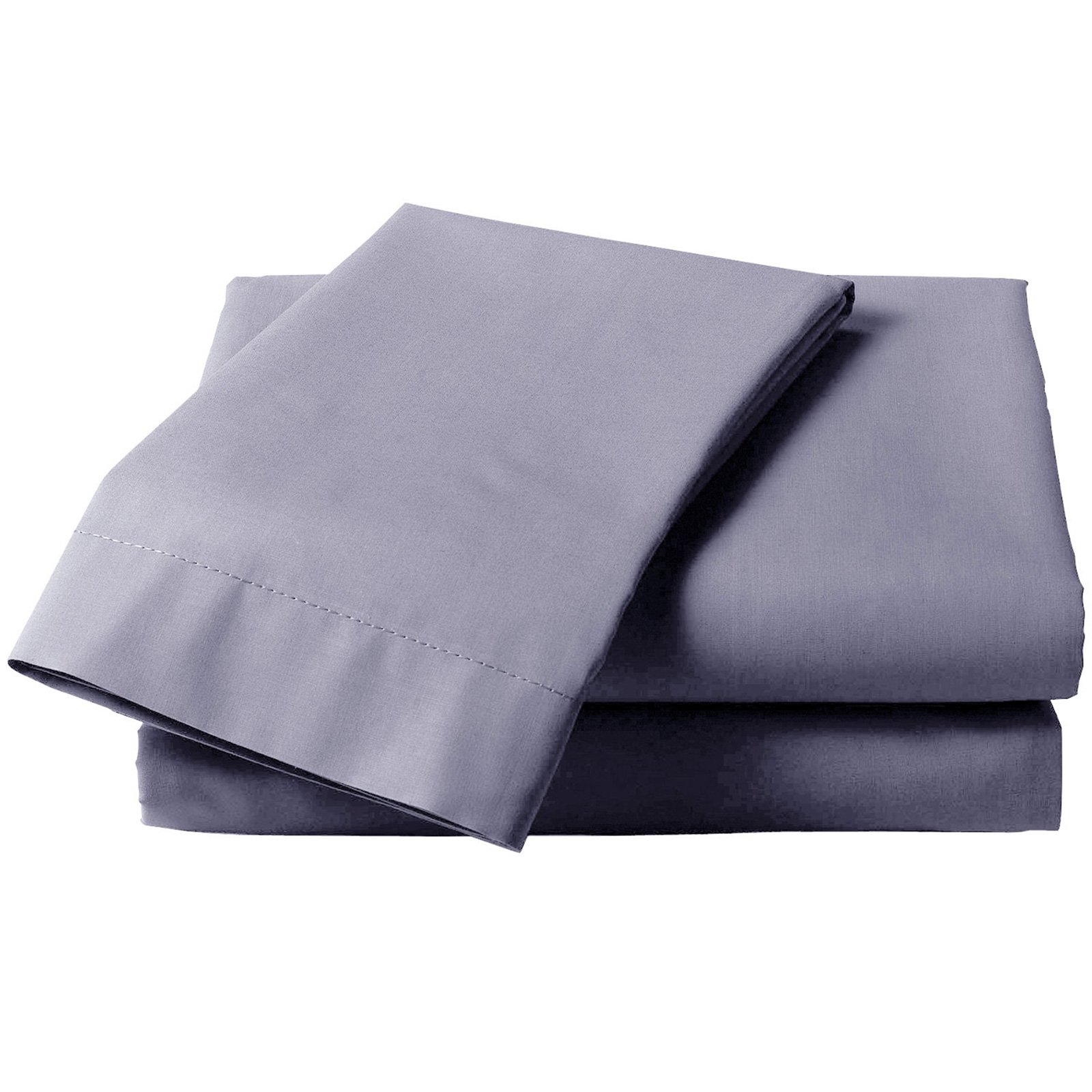 Just Contempo Plain Percale Fitted Sheet, King, Grey