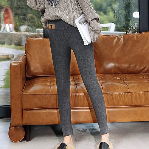 Miniatura 4 de oelaio 2023 Winter Sherpa Fleece Lined Leggings for Women Warm Thermal Pants Workout High Waist Butt Lift Leggings Yoga Pant Gray
