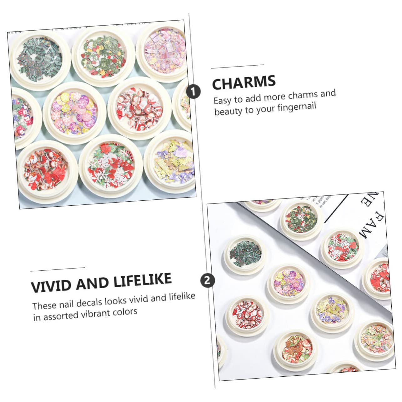 Ipetboom 2 Set Nail Art Paillettes Di Natale Adesivi Per Unghie Di Natale Fette Di Unghie Di Decalcomania Per ie Di Fiocchi Per ie Di Fette Di Nail 12 scatole*2