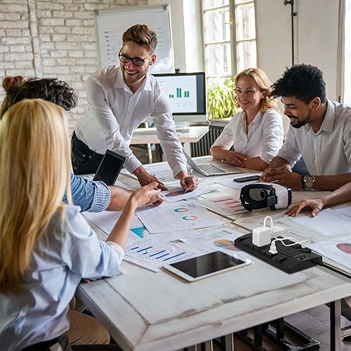 Miniatura 4 de QINLIANF - Regleta protectora de sobretensiones  Cable de extensión resistente de enchufe plano de 15 pies con 24 salidas y 4 puertos USB (1 puerto