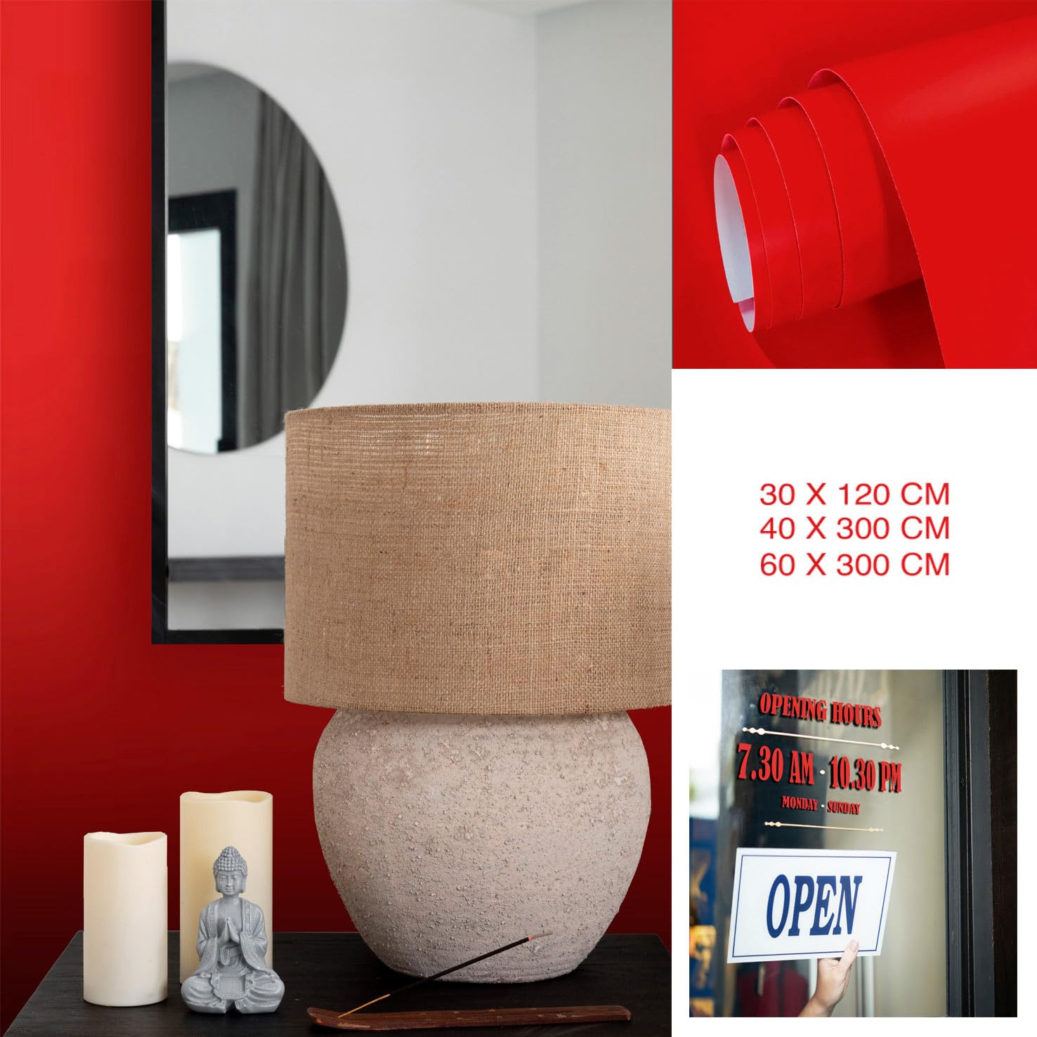 Film Adhésif Décoratif Effet Brique Rouge - Pour Relooker Meubles, Murs, 6€/m²