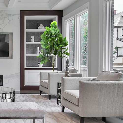 Miniatura 21 de SZHLUX Árbol de higuera artificial de hoja de violín de 5.2 pies, plantas artificiales para decoración del hogar en interiores, árbol de ficus