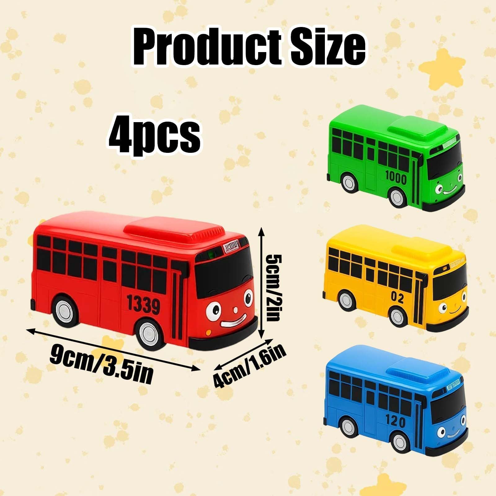 4PCS Green Bus Toy, The Little Bus Toy Set, Educational Vehicle Playset with Moving Wheels and Friendly Character Design for Kids Pretend Play and Learning — Amazon image 7