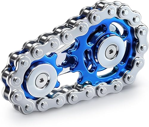 Easter Basket Stuffer for Teens Boys Metal Fidget Spinner Toys for Adults Figette Bike Chain Roller Cool Gadgets ADHD Anxiety Stress Relief Items Figet Desk Offices EDC Men - Blue