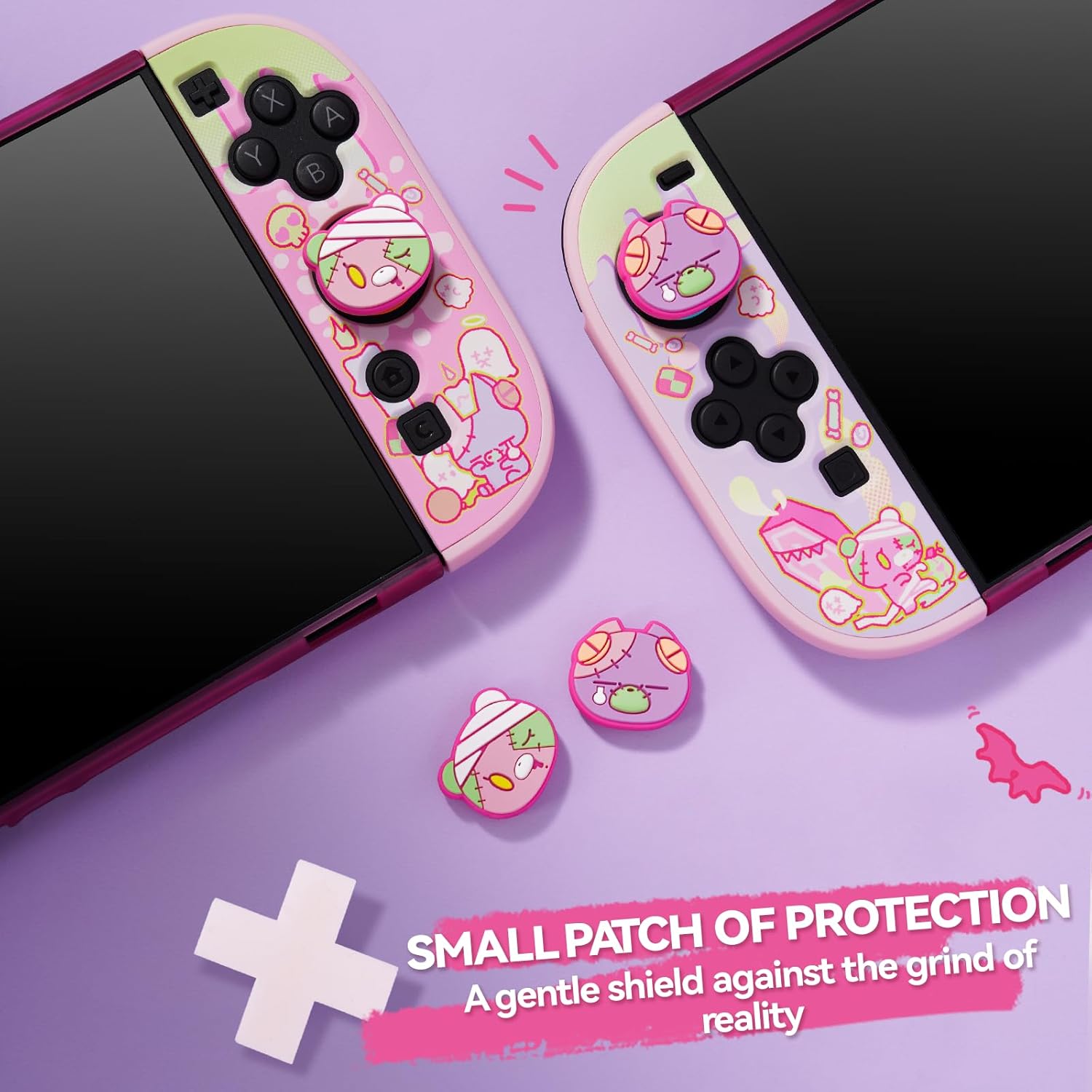 GeekShare Joystick Caps Compatible with Switch 2 - Anti-Slip Thumb Grip Caps - 4PCS Silicone Analog Cover Cute Character Thumbstick Grips for Switch 2025, Patch Moe Doll - Image 5
