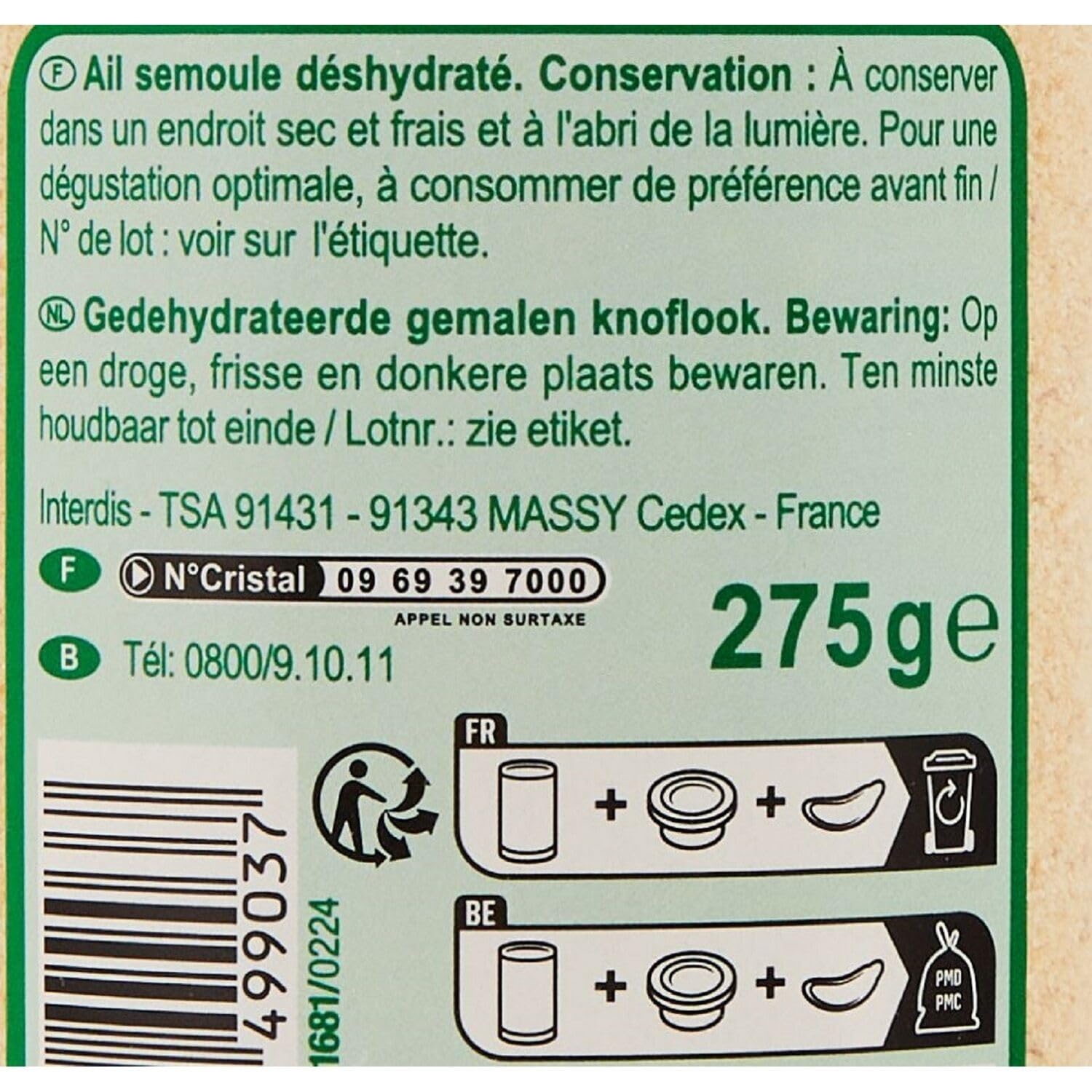 Saveur intense au quotidien avec CARREFOUR CLASSIC' Ail en poudre, format malin de 275g en bouteille pratique - Lot de 3
