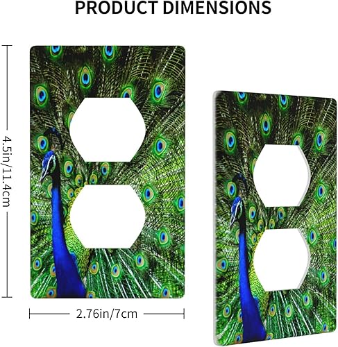 Miniatura 4 de Cubierta decorativa para toma de corriente de pavo real, cubierta de salida de 1 banda, cubierta de placa de interruptor de luz, placas de
