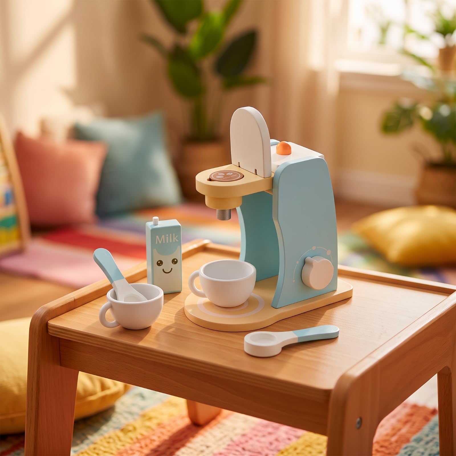 Juego Tocador Belleza Infantil No Tóxico Tocador con Espejo Educativo Juego Maquillaje con Accesorios para Niñas, Niños