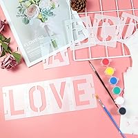 Vista 3 de Plantillas de letras de 1 pulgada, símbolos de números, plantillas para manualidades, 42 plantillas de alfabeto reutilizables, kit de plantillas