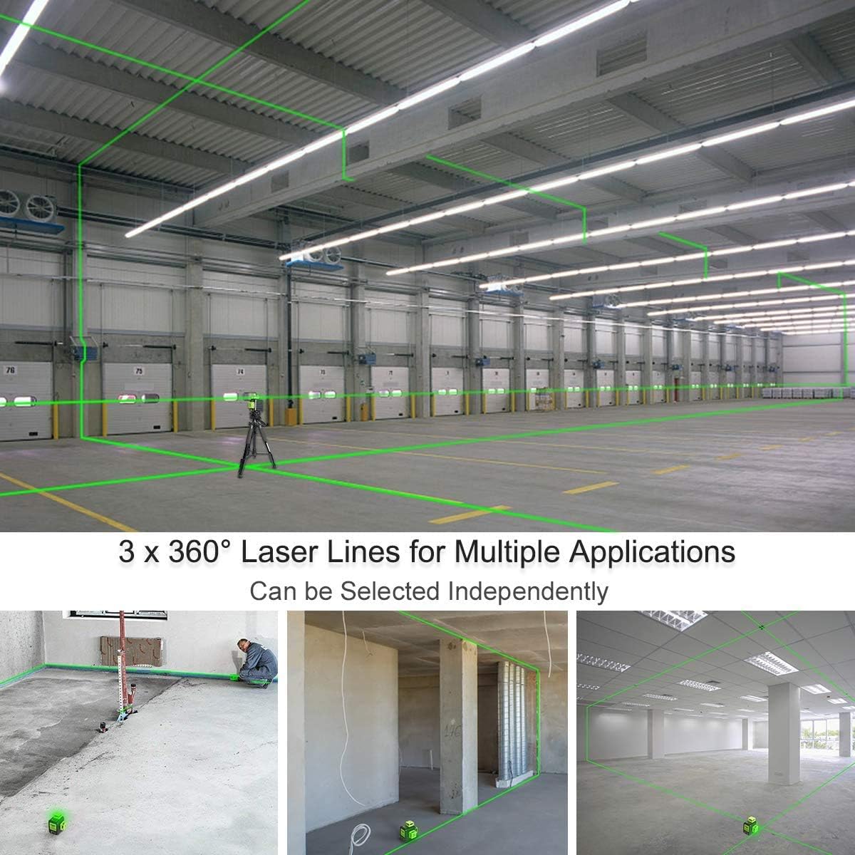 3x360 laser lines for multiple applications