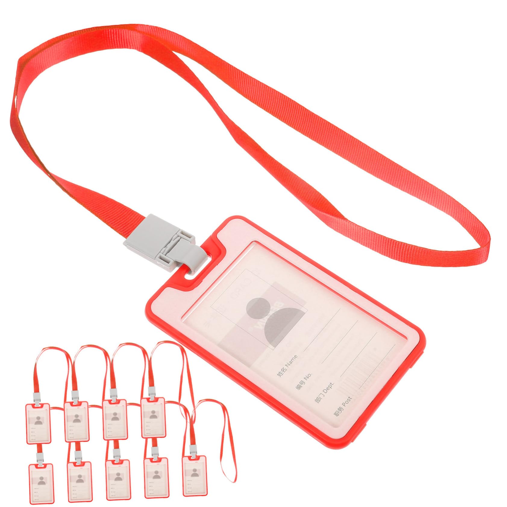 EXCEART 50stücke Id Kartenhalter Mit Lanyard Robuste Ausweishalter Für Studenten Und Mitarbeiter Doppelseitiges Design Transparent Und Wiederverwendbar Für Verschiedene Kartenarten