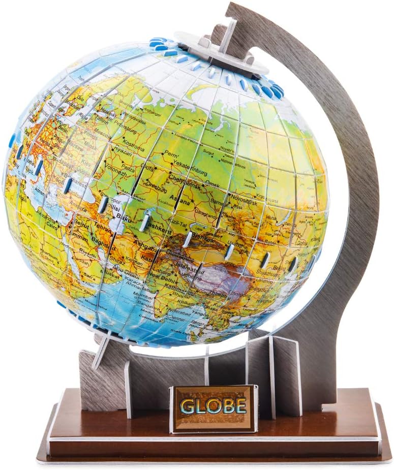 3D Jigsaw Puzzles for 6 7 8 9 Year Old Kids, World Globe Toys for 4-10 Year Olds Girls Boys Learning toy Birthday Gifts for Kid Age 5 6 7 8 Montessori Educational Toys Puzzle Presents for Children