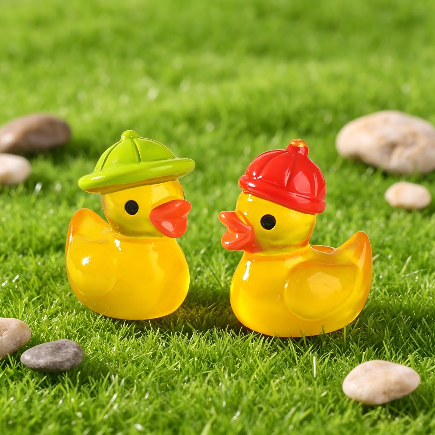 40 sztuk mini figurek z żywicy syntetycznej, realistyczna miniaturowa dekoracja kaczek, małe zwierzęta ogrodowe do ogrodu wróżek, sukulentów, mikrokrajobrazu, terrarium i dekoracji stołu