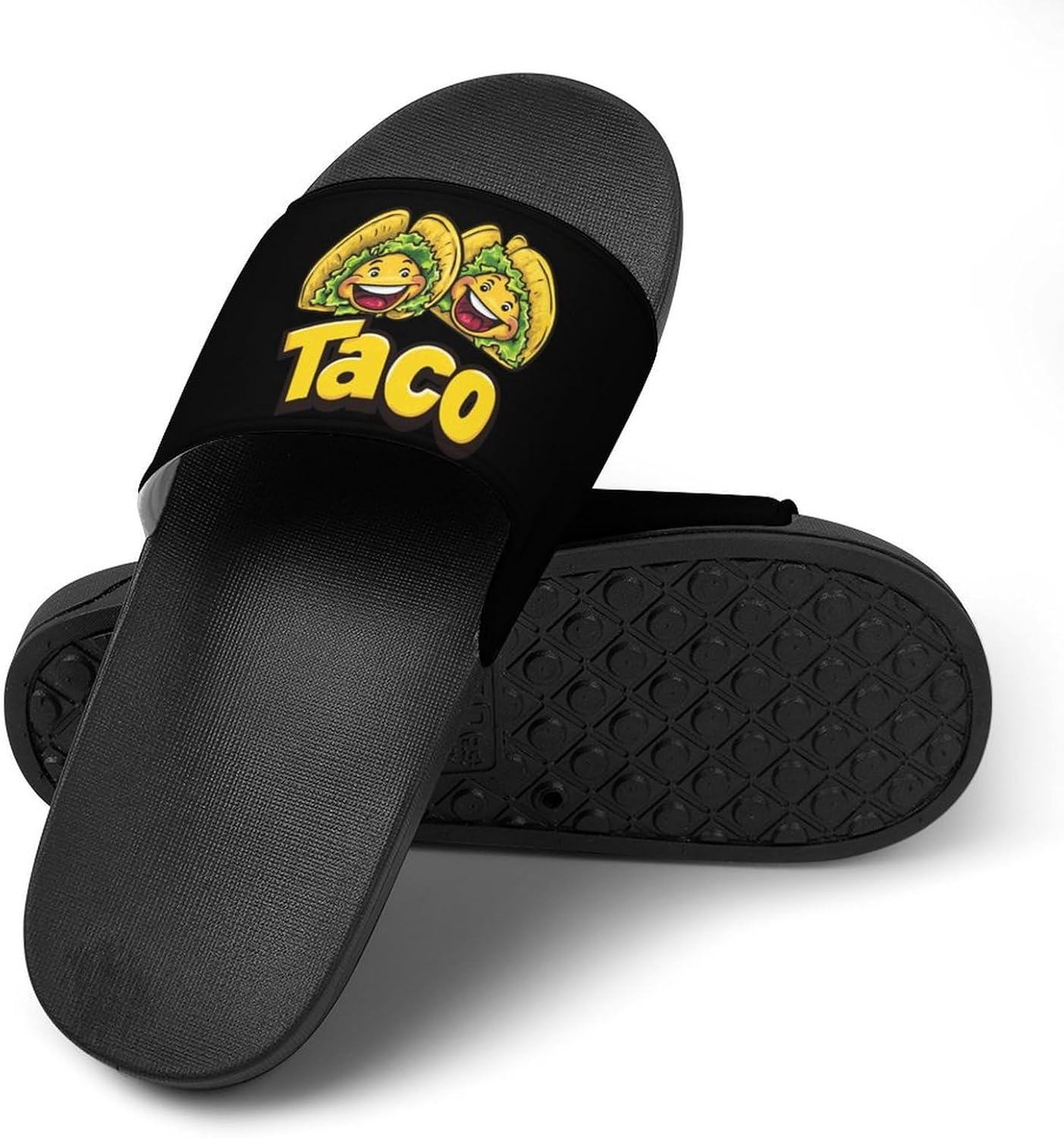 Funny Taco Mexican Food Open Toe Slide Sandals for Women Men Non Slip Shower Shoes House Slippers