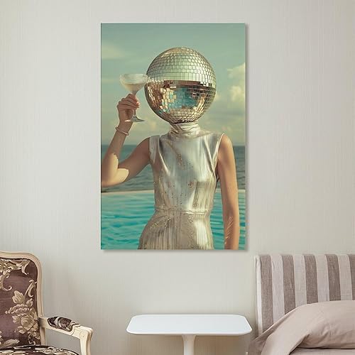 Miniatura 7 de Retro Canvas Wall Art Party Girl Abstract Art 70s Retro Poster Posters Wall Art Painting Canvas Gift Living Room Prints Bedroom Decor Poster