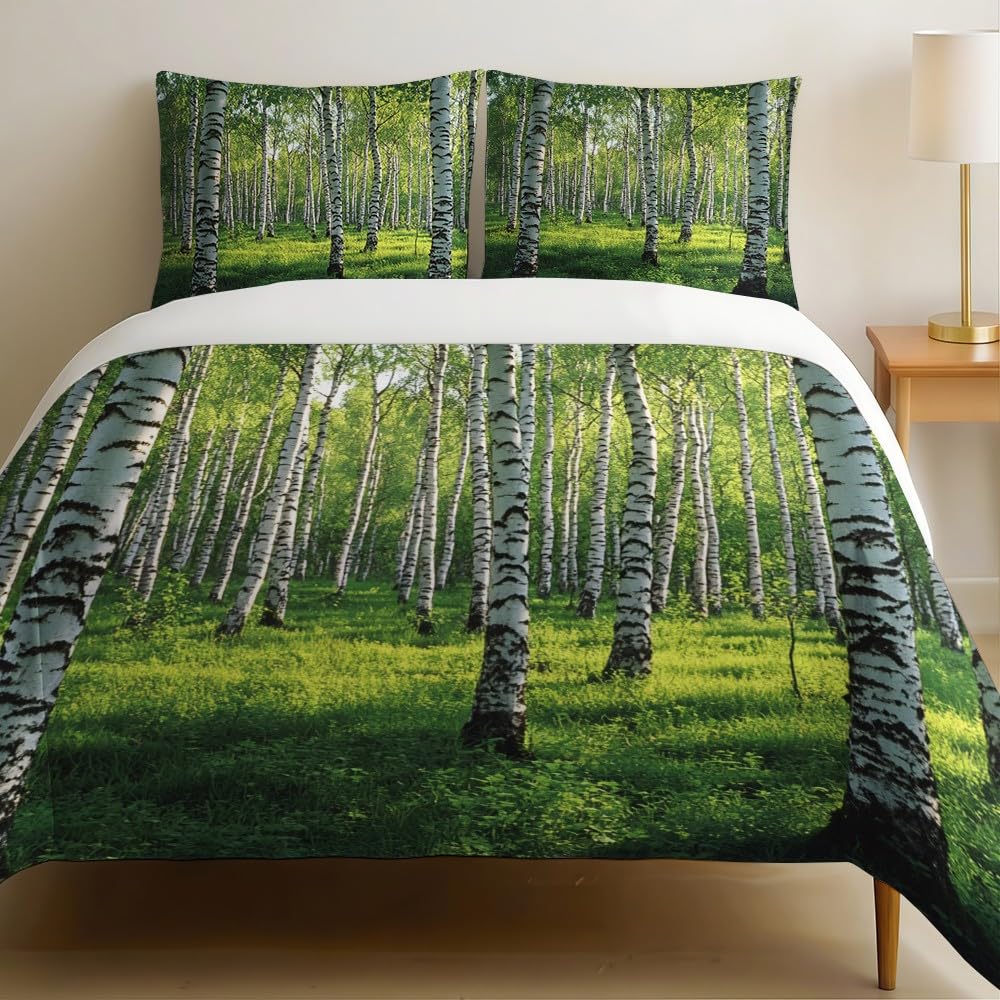 Housse de couette 240 x 260 cm vert nature pour une chambre zen