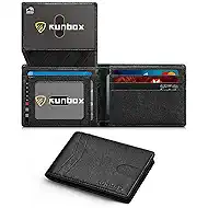 RUNBOX Wallet for Men Slim Rfid Leather 2 ID Window With Gift Box | Slim, Rfid, 2 ID Window, With Gift Box, Slim, Rfid