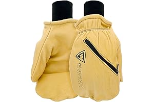 West Chester Pre-Lined Full Leather Chopper Mitten, High-Quality Pigskin Leather, Durable Cold Weather Glove