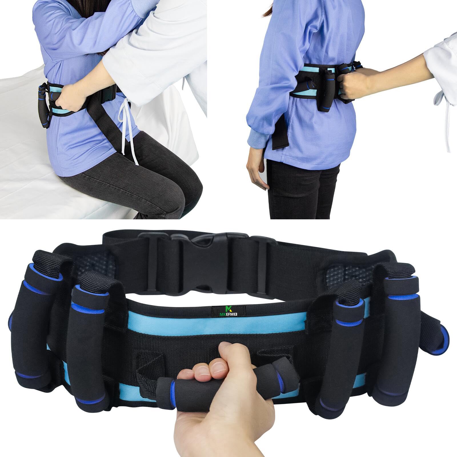 Cinturón de transferencia para personas mayores con 7 asas, cinturón de puerta para levantar pacientes, cinturones de seguridad para ancianos y discapacitados, terapia física, enfermería, seguridad,