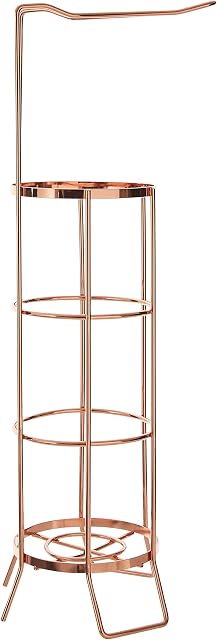 Premier Housewares Toilet Roll Holder, Iron Wire, Rose Gold, 16 x 21 x 62 cm