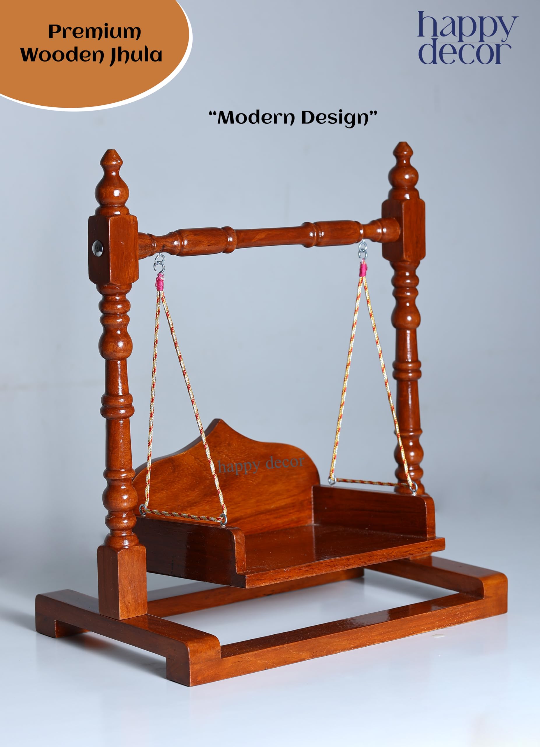 Sheesham Wooden Jhula for Bal Gopal - Krishna Swing -7