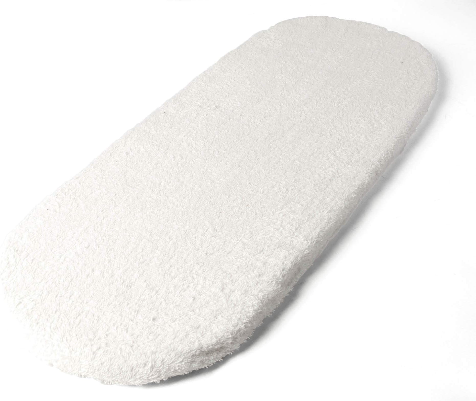 Tadpoles Moses Basket Foam Pad with Removable Terry Cotton Covers, Terry White, One Size