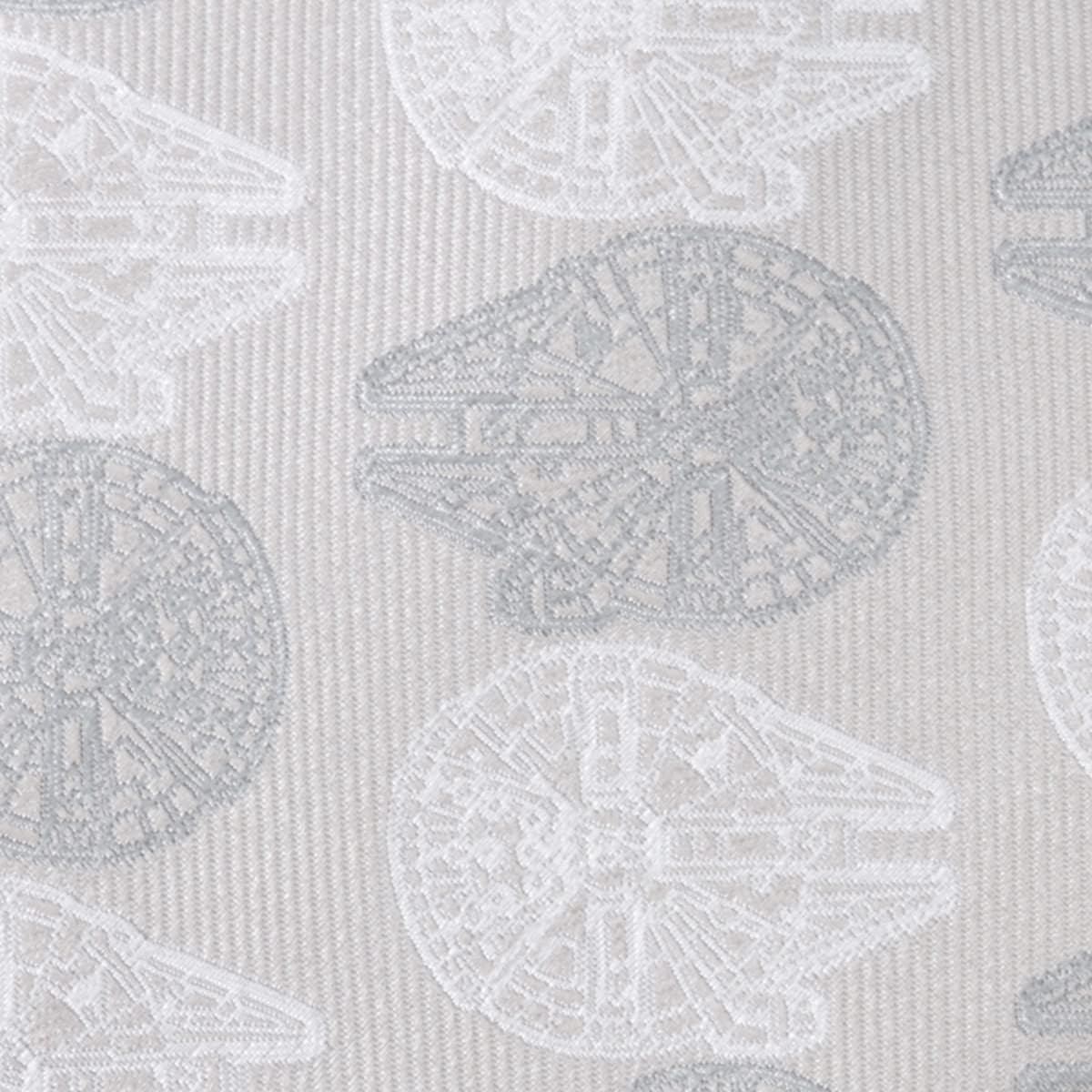 Cufflinks Inc. Star Wars Millennium Falcon Gray Silk Tie for Adults Men, Han Solo Ship Patterned Necktie, Officially Licensed by Lucasfilm LTD