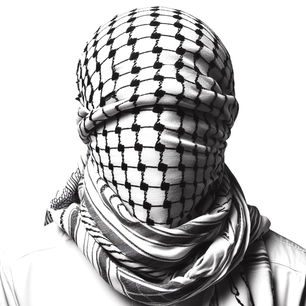 AUTHENTIC PALESTINIAN CRAFTSMANSHIP: FREE SOLDIER Palestinian Handmade 47x47 Inch Keffiyeh for Head and Neck