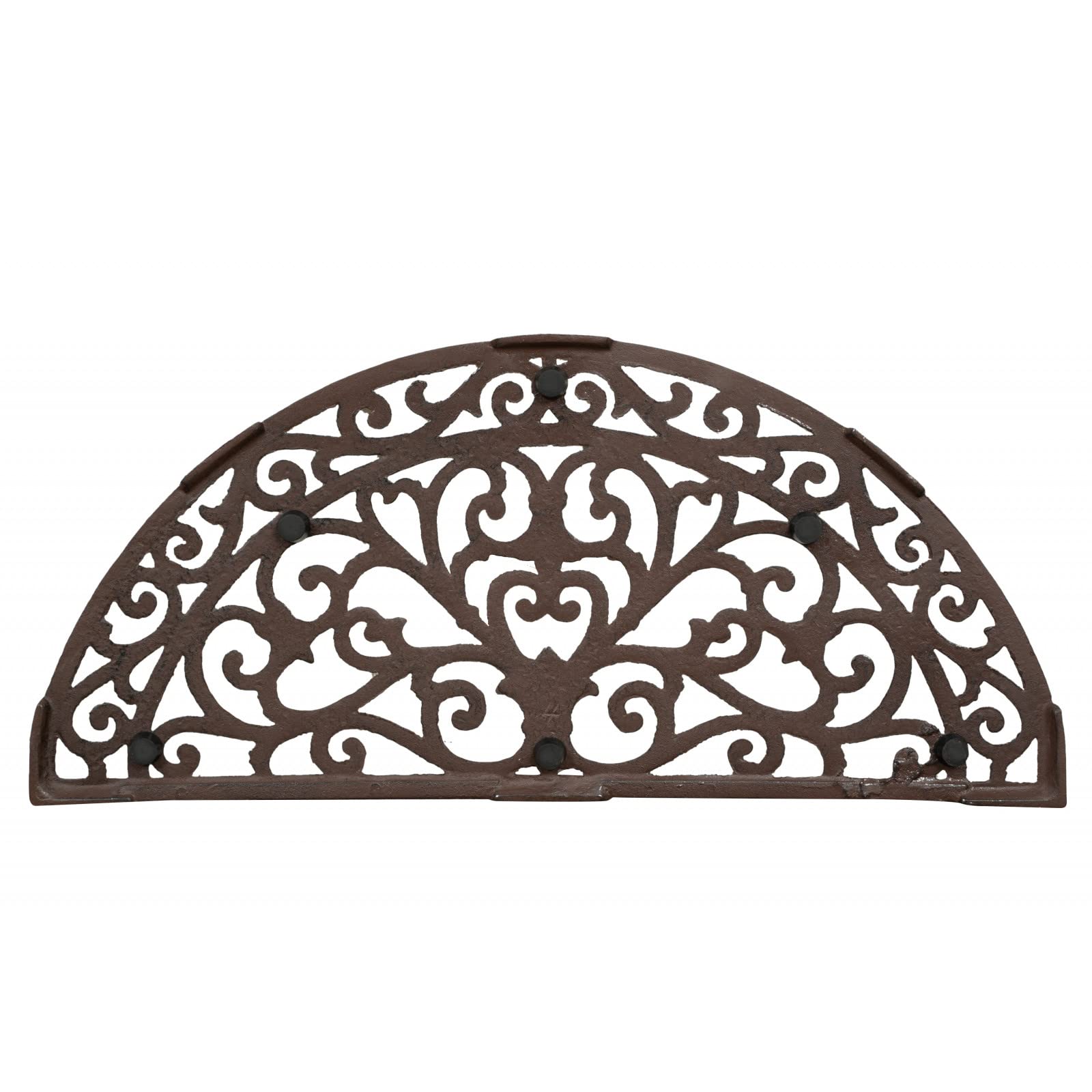 Biscottini Zerbino ghisa grande 68,5x32x1,5 cm - Zerbino ingresso esterno - Zerbini in ghisa esterno - Tappetino ingresso casa mezzaluna - Pulisci scarpe metallo