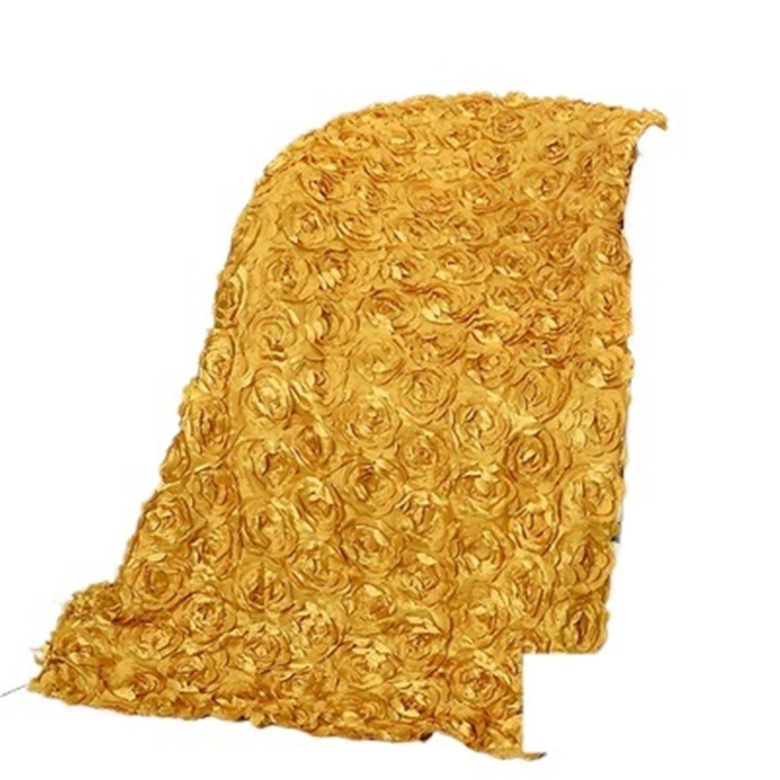 10M tessuto di raso for tappeto da sposa, 3D, rosa, fiore, corridoio, sfondo for festa matrimonio, tovaglia, decorazione in(Gold)