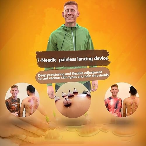 Miniatura 5 de Dispositivo de punción de siete pines, bolígrafo de lanceta de sangre, terapia de ventosas estéril, bolsa de 200 unidades, lanceta