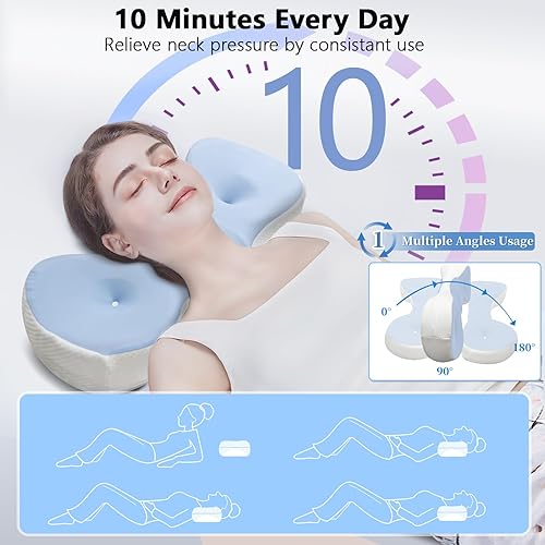 Miniatura 3 de Almohada cervical cervical, di adiós al dolor de cuello, almohada de apoyo de cuello de viaje para dormir de lado, almohada ergonómica de espuma