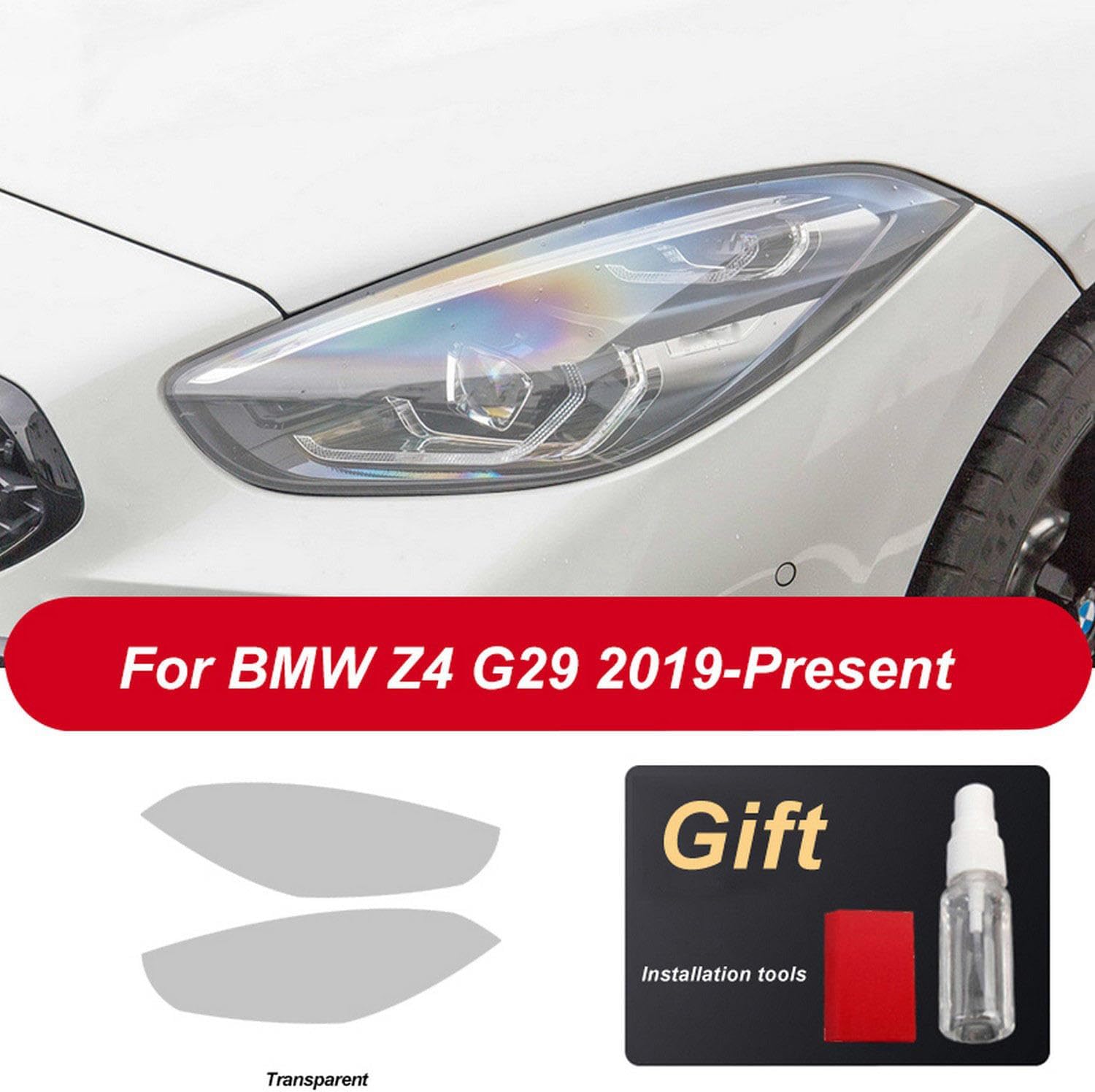 2 Pcs Car Headlight Anti Scratch Protection Film Headlamp Restoration Transparent TPU Sticker,for BMW Z4 E89 G29 Accessories 2009 -Present