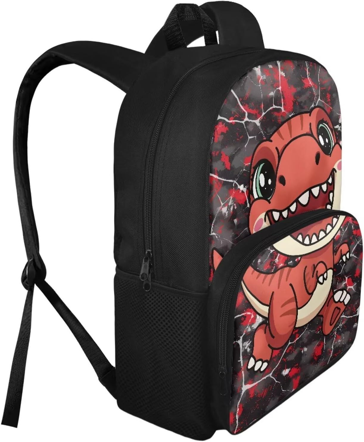 School Backpack for Kids 3-5 Red Dinosaur School Backpack for Toddler Boys Lightweight 15 Inch Bookbag Casual Daypack Elementary Preschool Bookbag