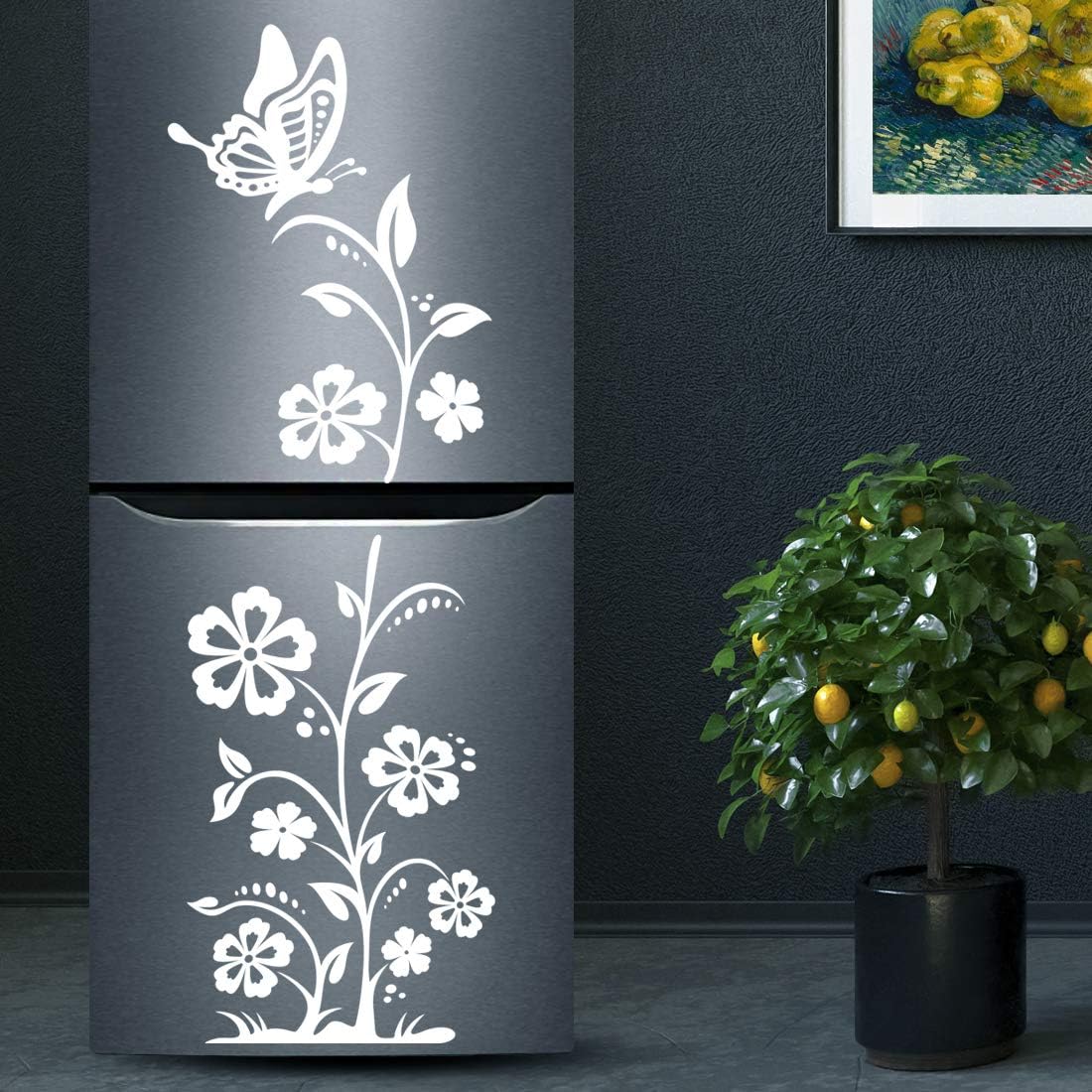 Butterflies Flowers Sticker Fridge Wall Stickers Floral Window Art Cafe Kitchen Decal Bedroom Decoration Ornament Shop Posters Living Room Decals Furniture Decorative Vinyl Home Mural Butterflies Flowers Sticker Fridge Wall Stickers Floral Window Art Cafe Kitchen Decal Bedroom Decoration Ornament Shop Posters Living Room Decals Furniture Decorative Vinyl Home Mural