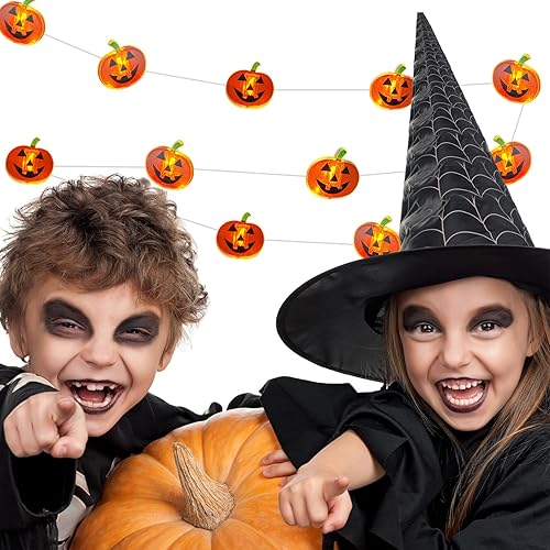 Miniatura 4 de Luces de Halloween que funcionan con pilas, 30 luces LED moradas de 10 pies con función de temporizador, 6 horas encendidas y 18 horas apagadas,