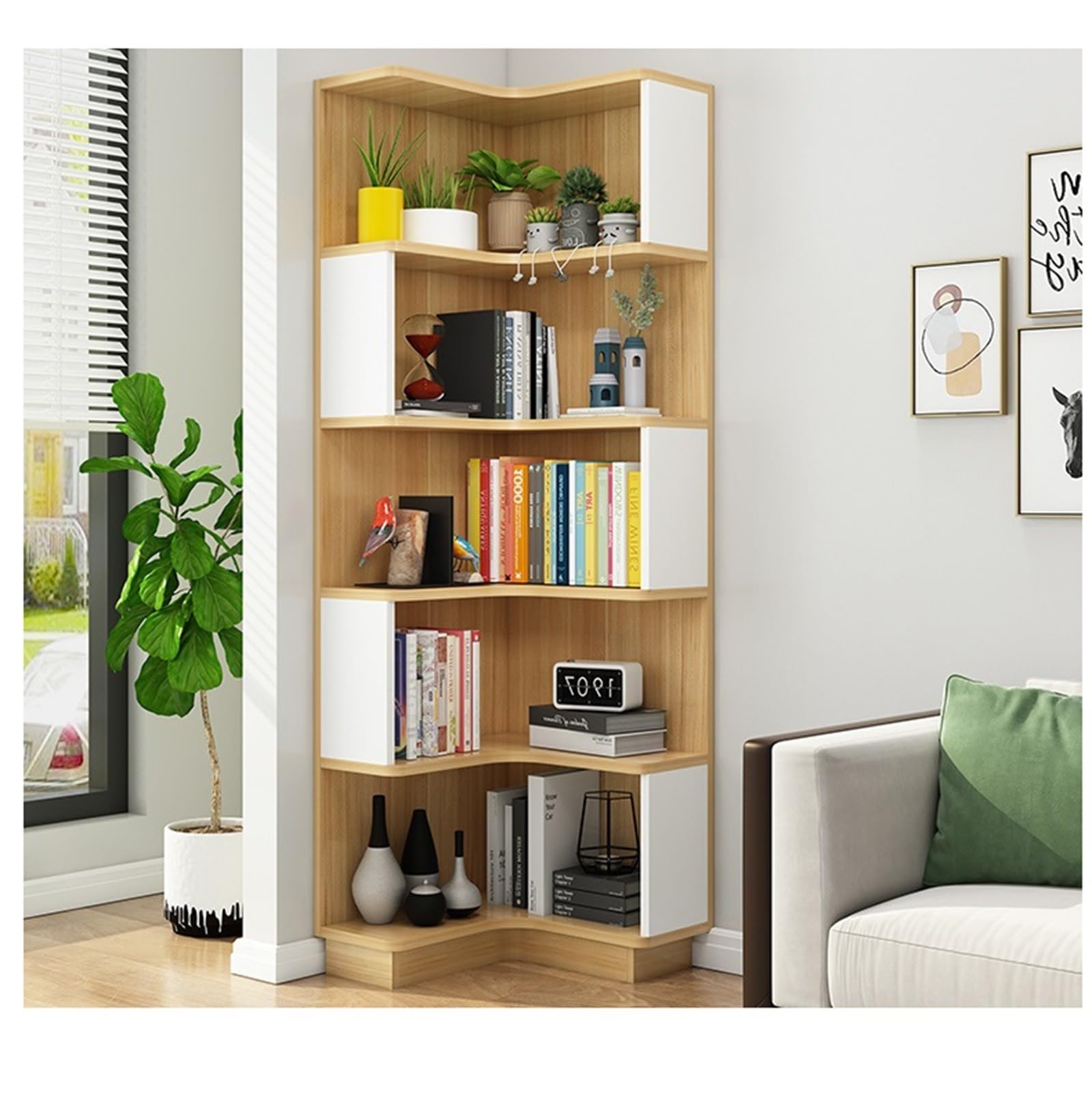 Amazon.com: Solid Wood Corner Bookshelf Triangle Rack, Eco