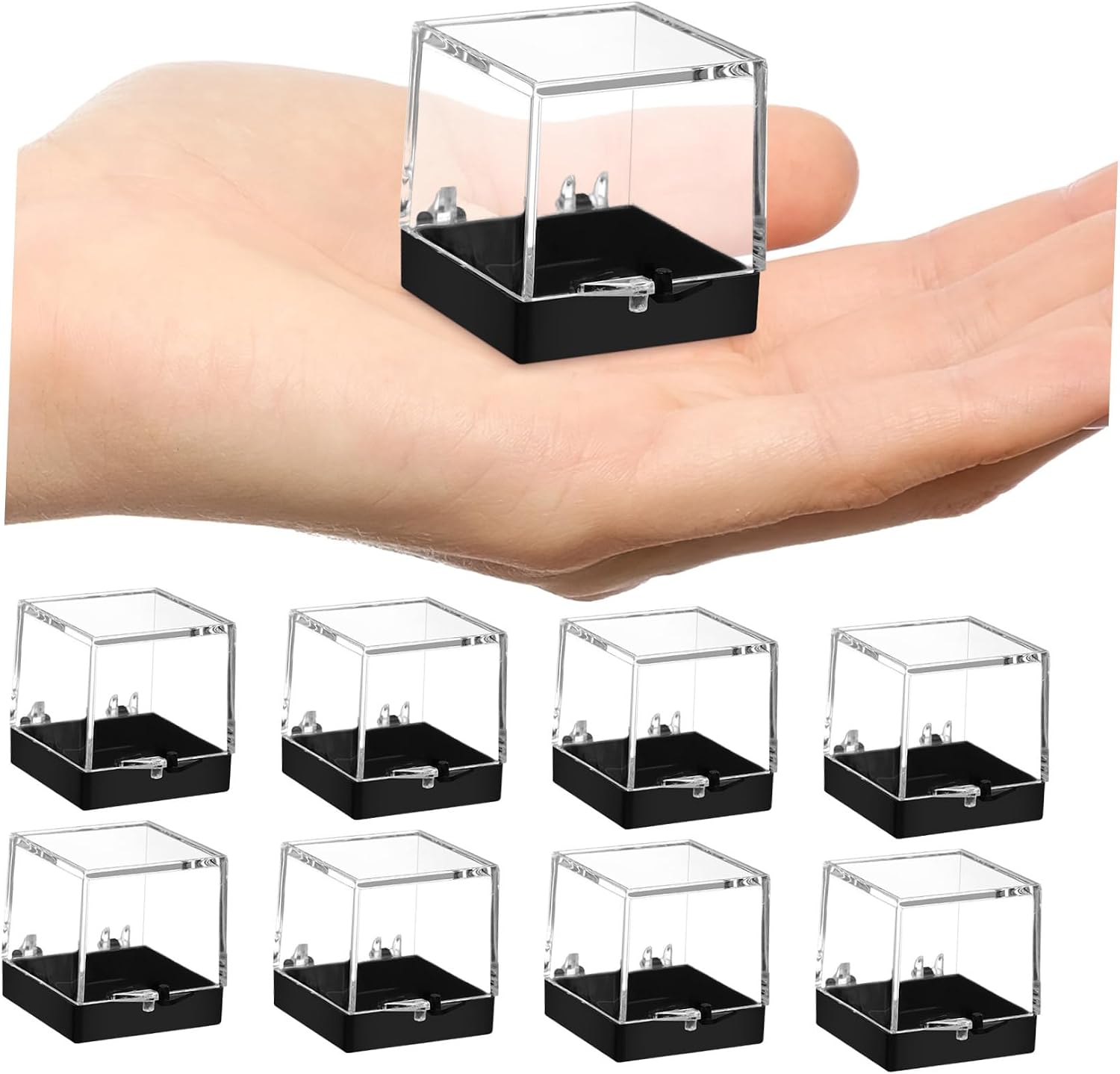 12pcs Transparent Square Storage Box Mineral Display Case for Specimen Collection Design for Organizing Gems Rocks for Collectors