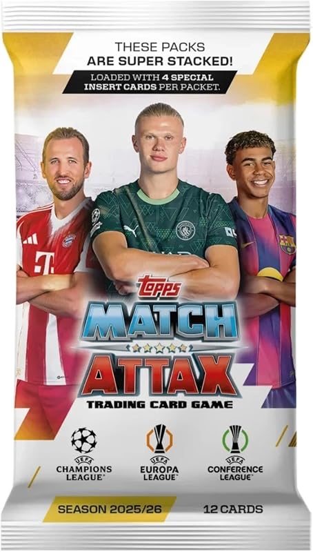 Topps Match Attax Paquete individual de 12 tarjetas 25/26 2026 Tarjetas de fútbol