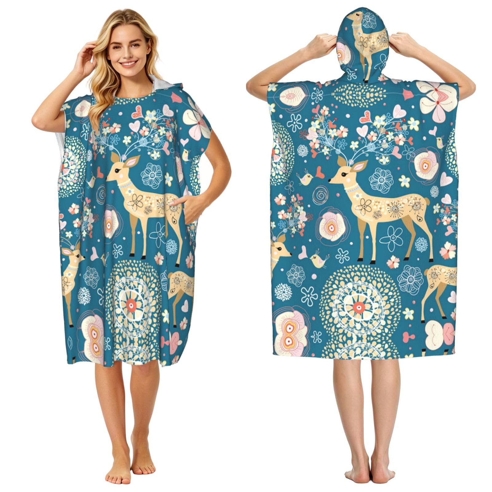 Poncho à capuche pour adulte compact et à séchage rapide