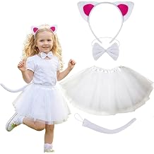Kirei Sui Kids Animal Kitty Cat Zebra Fox Leopard Ears Headband Bowtie Tail & Tutu Costume