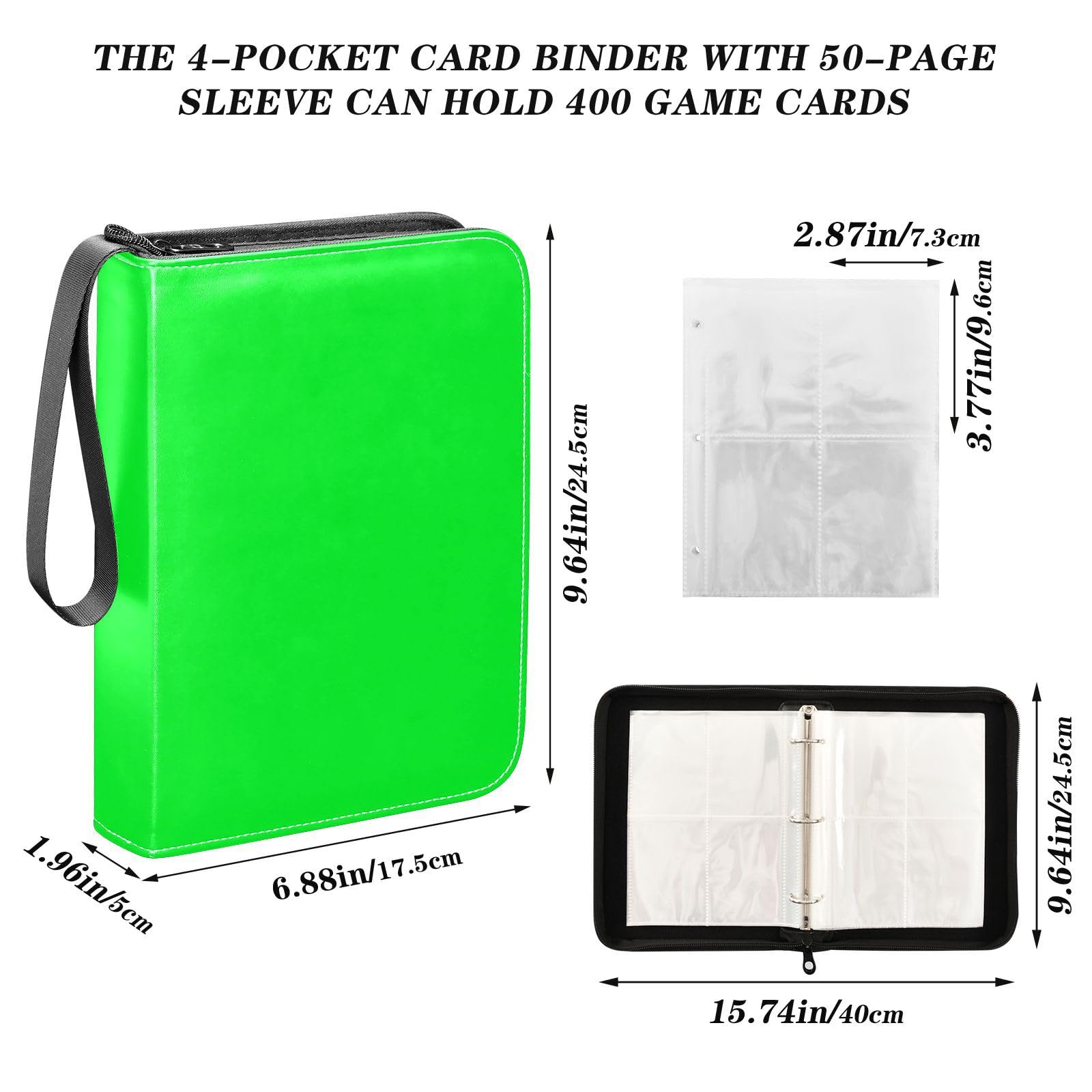 neon green card sleeves Phantom Sleeves: Evergreen Size 88 x 125mm: Glossy Front/Back - 50 Pack -  Transparent Protective Card Sleeves for Board Games & Trading Cards : Toys  & Games