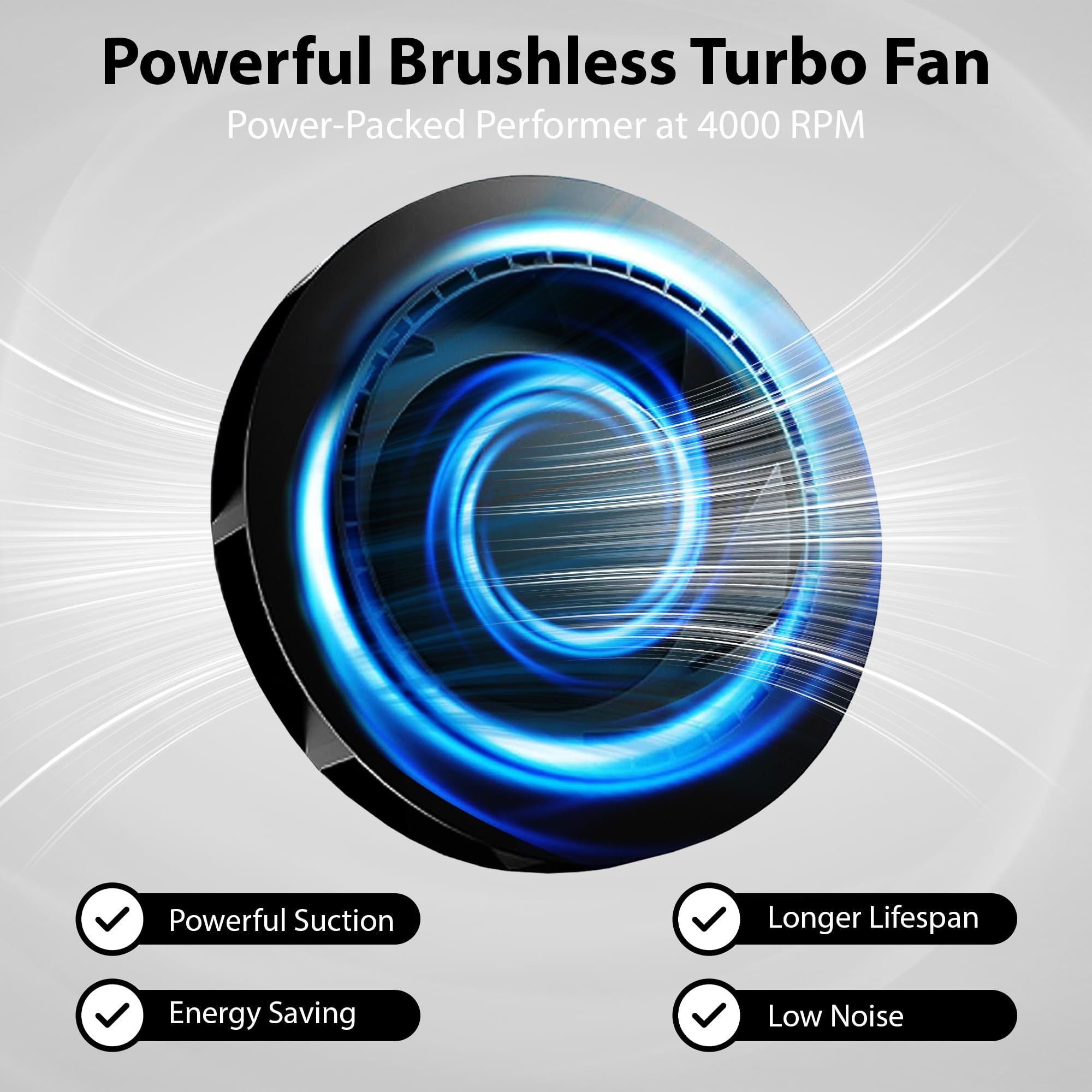 Colector de polvo de uñas, silencioso y potente, tecnología compacta de colector de polvo con filtro reutilizable, turbina sin escobillas de succión de 4000 RPM para una máxima succión de polvo y bajo 2