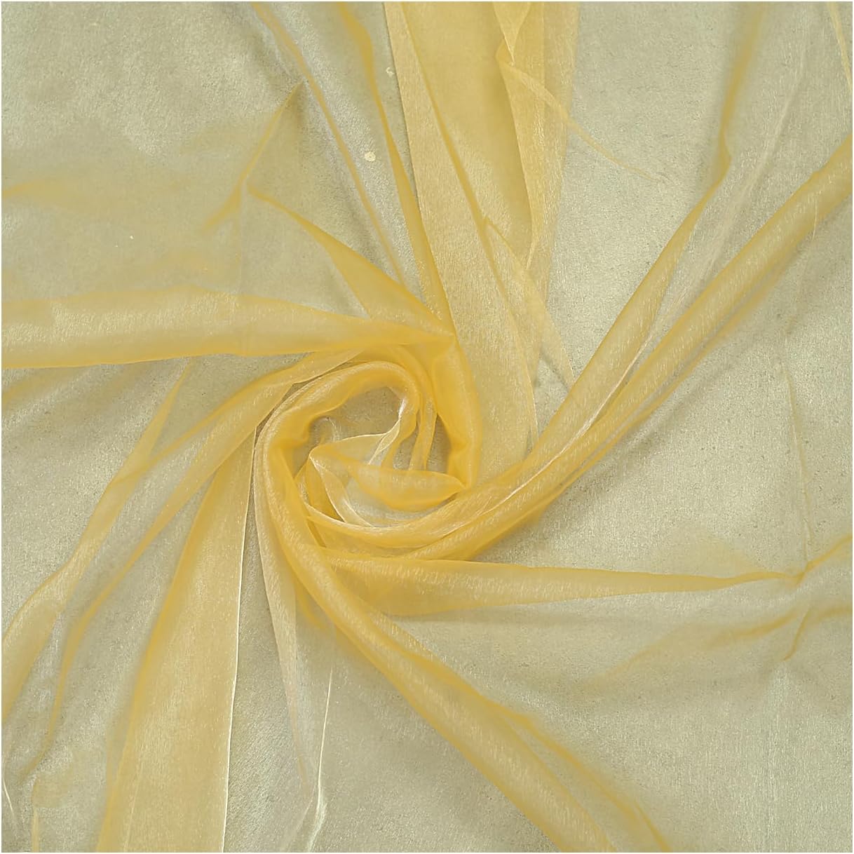 mds Pack of 100 Yards Long Bridal Solid Sheer Organza Fabric Bolt for Wedding Dress, Fashion, Crafts, Decorations, backdrop, Christmas Craft Supplies, Silky Shiny Organza Fabrics 44” Wide- Gold