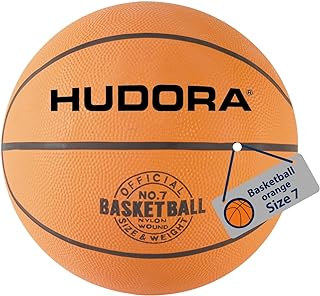 HUDORA Basketball size 7 orange, uninflated - Indoor & outdoor rubber basketball for children, teenagers & adults - Grippy...