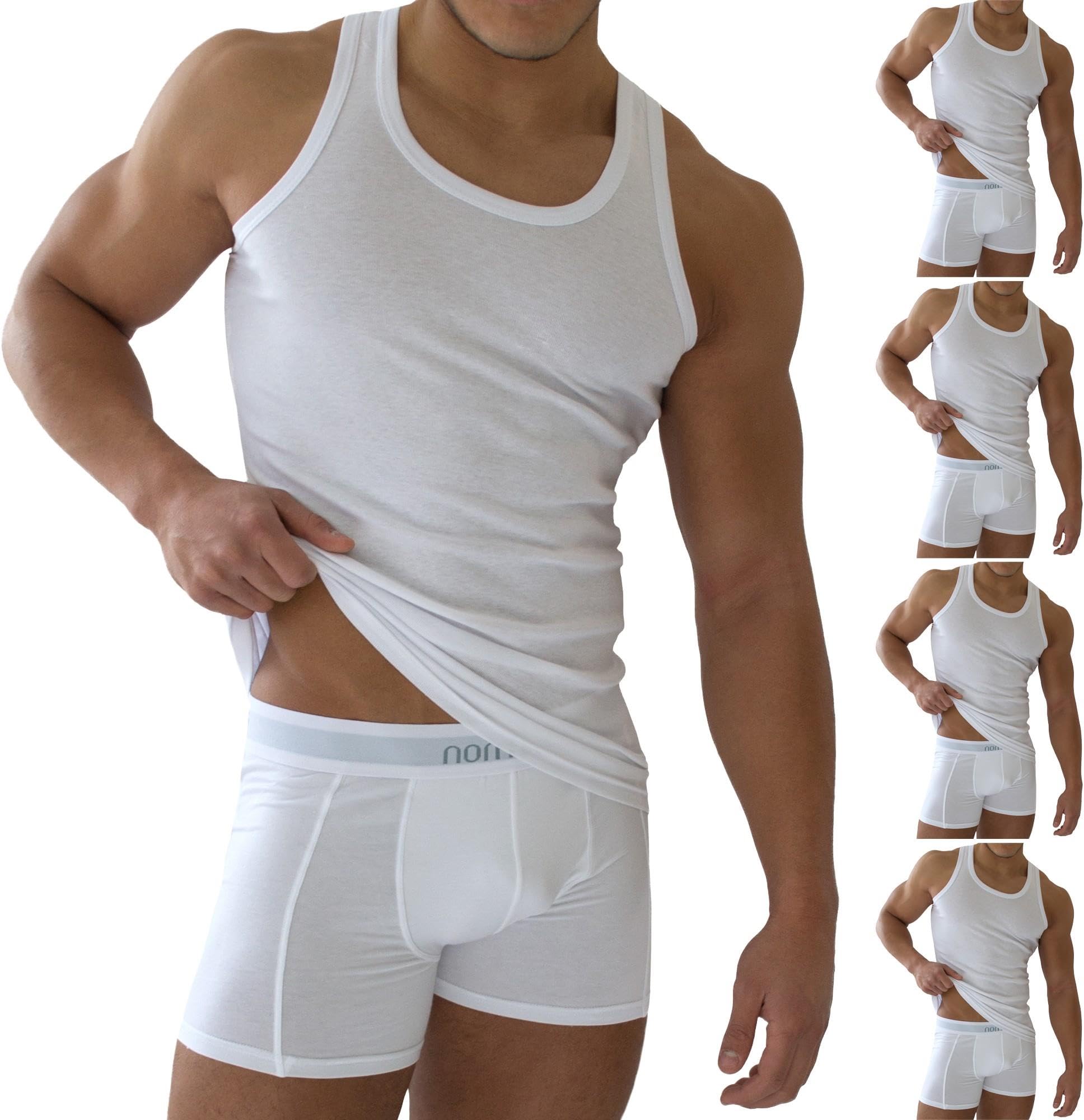 normani 5er Pack Herren Unterhemden – Weiß – 100% gekämmte Baumwolle - Atmungsaktiv & Hautfreundlich