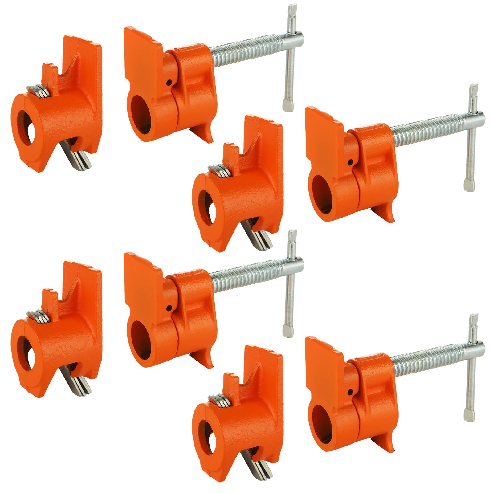 YOUNTHYE 4PCS 1/2 Pipe Clamps for Woodworking Heavy Duty Wood Gluing Pipe Clamp Set Cast Iorn Pipe Clamp for 1/2 inch Pipe