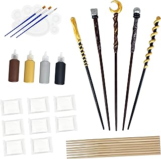 Maikoi Magic Wand Making Kit for Kids Adults DIY Craft Set Wizard Birthday Party Supplies Make Your Own 8 Wands (24-Piece)