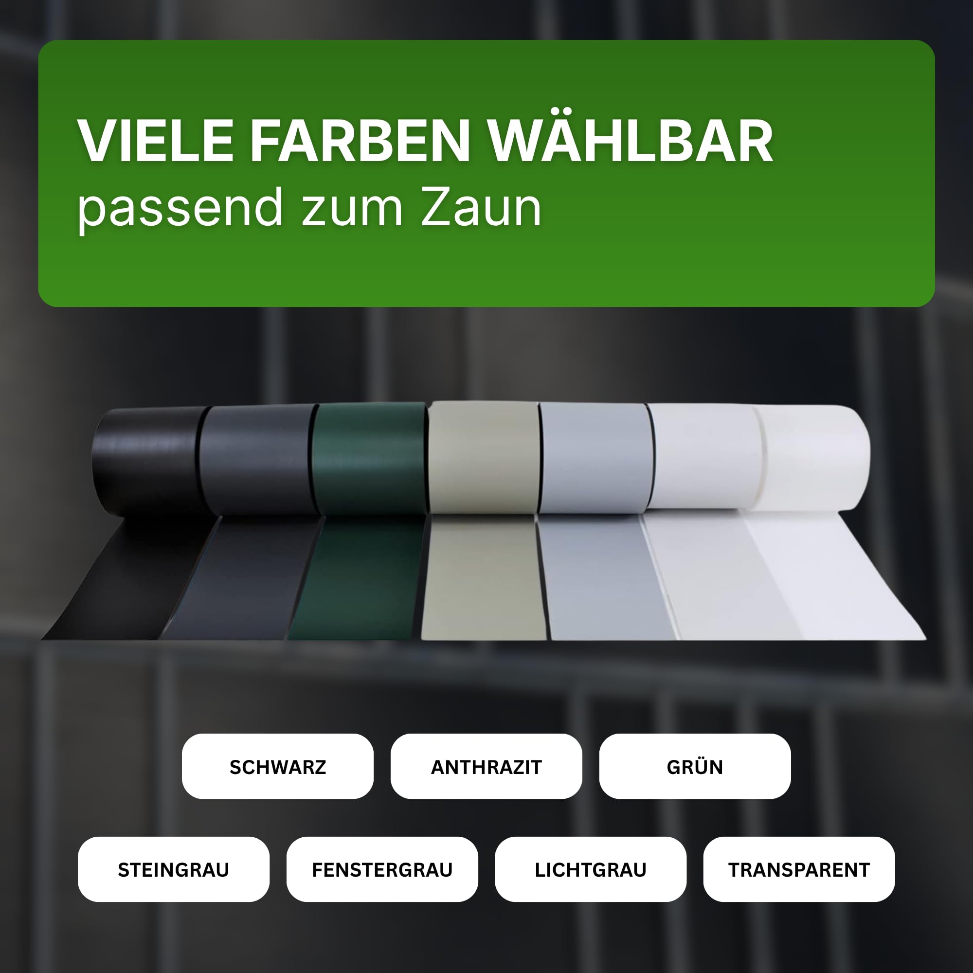 Gartenwelt Riegelsberger PP Sichtschutzstreifen Fenstergrau 10 Stück