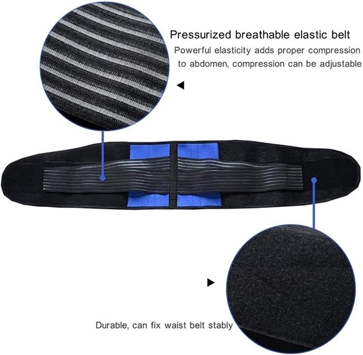 Plus Size Decompression Waist Trainer Lower Back Brace Lumbar Support Belts for Man & Woman for Chronic Pain Sciatica Spasms Nerve and Herniated (Color : Blue Black, Size : XXXXL/XXXX-Large)